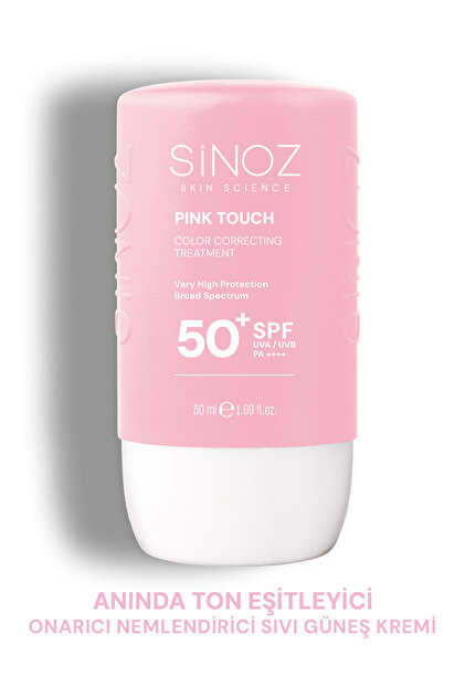 Pink Touch Anında Ton Eşitleyici Leke Karşıtı SPF50+ Pembe Sıvı Yüz Güneş Kremi PA++++ 50ml