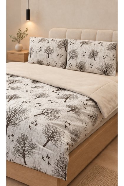Fade-Resistant Breathable Cotton Double Duvet Cover Set with Fitted Sheet