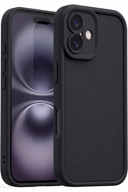 iPhone 16 Kılıf Kamera Korumalı Yumuşak Dokulu Darbe Emici Siyah Silikon Kapak Siyah