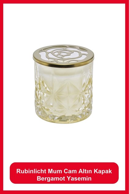 Mum Cam Altın Kapak Bergamot Yasemin