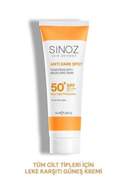 Spf50+ Leke Karşıtı Yüksek Koruyucu Yüz Güneş Kremi Tüm Ciltler İçin 50 ml
