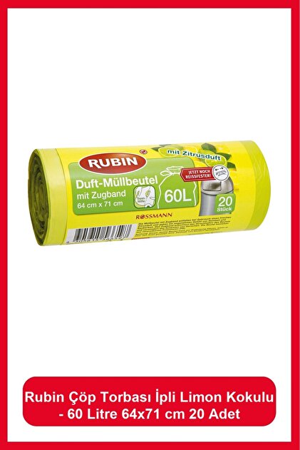 Limon Yüksere Qalınlık 60 L Garbage Bags, 20 Grains