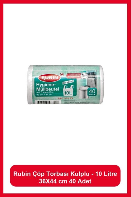 Çöp Torbası Kulplu - 10 Litre 36x44 Cm 40 Adet
