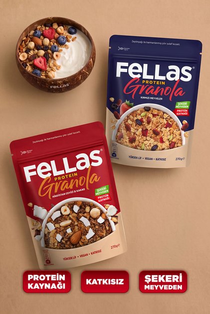 Protein Granola 2'li Mix Paket - Hindistan Cevizi & Kakao (270 g) + Kırmızı Meyveli (270 g)