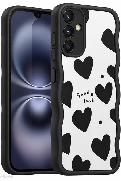 Galaxy S24 Fe Case Mirror Heart Pattern Soft Edge Silicone Cover with Camera Protection