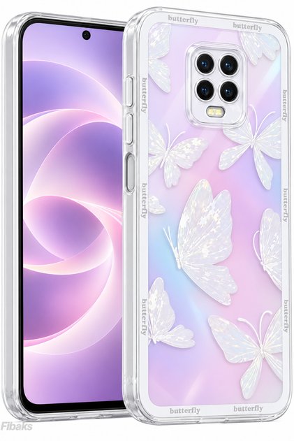 Redmi Note 9 Pro/9S Case Designed Patterned Camera Protected Transparent Butterfly Flexible Soft Silicone