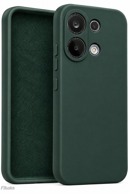 Redmi Note 13 Pro 4G Kılıf Kadife Lansman Soft Yumuşak Liquid Silikon Kamera Korumalı Kapak Yeşil