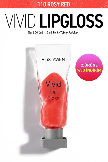 Parlak Bitişli Nemlendirici E Vitaminli Dudak Parlatıcı - Vivid Lipgloss 110 Rosy Red