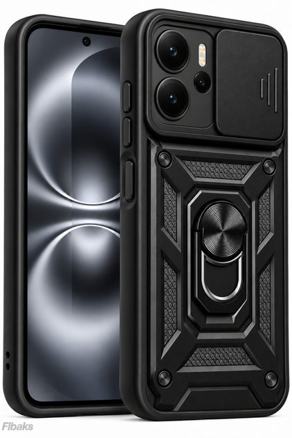 Redmi Note 14 4g Case Camera Protected Sliding Ring Armor Military Tank Protective Cover