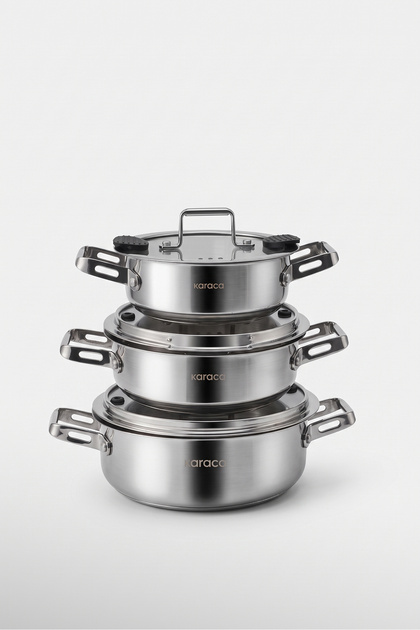 Powersteel 316+ Alberta Induction Base 6-Piece Steel Cookware Set