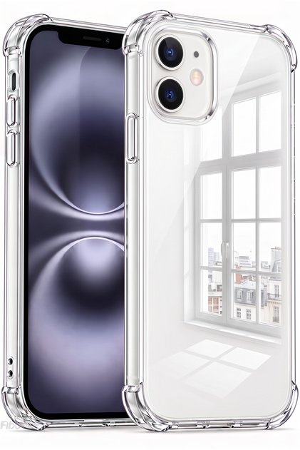 iPhone 11 Kılıf Airbag Crystal Sert Pc Antishock Darbe Emici Kenar Şeffaf Silikon