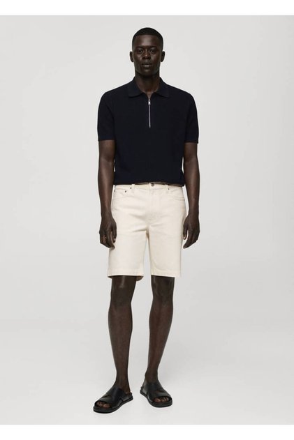 Regular fit denim bermuda şort