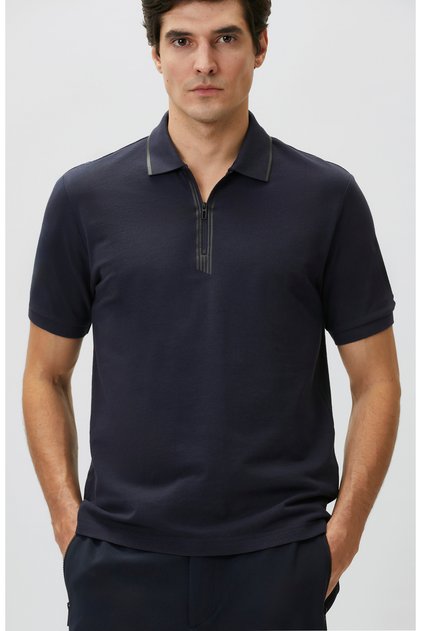 N-Tech Lacivert Fermuarlı T-shirt