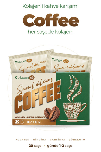 Kolajenli Kahve Karışımı Coffee Powder 20 Saşe – Hindiba, Garsinya ve Çörek Otu İçerikli Kahve