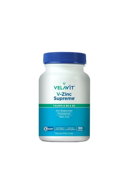 V-Zinc Supreme Contains Zinc Bisglycinate, Taurine, B6, B2, Molybdenum, and Malic Acid 30 Capsules