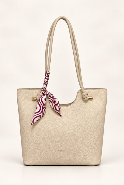 Women's Large Size Shoulder Bag with Scarf Detail, Elegant Design, Large Volume Tote Bag Elt1109