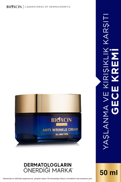 Age Reverse Kırışıklık Karşıtı Gece Kremi 50 ml - %10 Bitkisel Komleks, Retinol, Kafein