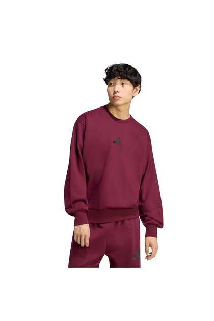 BLUZĂ SPORT (CU MÂNECĂ LUNGĂ) KF2369 M FEELCOZY SWT MAROON/NEGRU