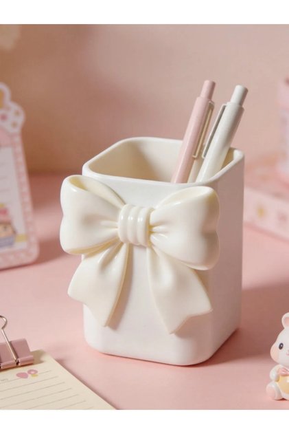 Bow-Shaped Pen Holder/Toothbrush Holder/Makeup Organizer
