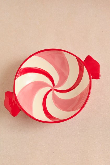 New Year Candy Twist Pink Çukur Tabağı 20 cm