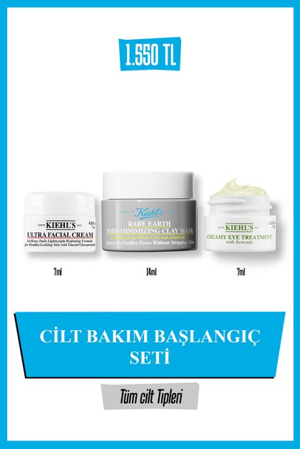 CİLT BAKIMI BAŞLANGIÇ SETİ - Arındırıcı Kil Maskesi, Avocado Göz kremi, Ultra Facial Nemlendirici