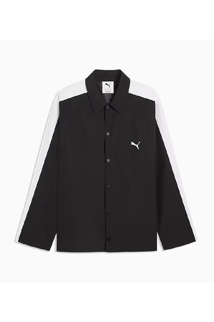 T7 Relaxed Woven Overshirt Erkek Siyah Gömlek