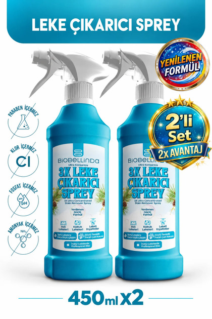 3x Ultra Konsantre Leke Çıkarıcı Sprey 450 ml ( 2'Lİ SET)