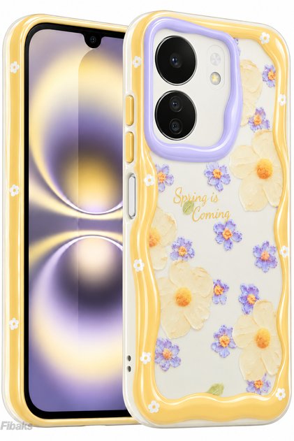 Redmi 13C Case Designed with Patterned Camera Protection Daisy Flower Colorful Silicone Cover
