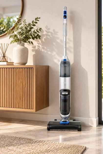 WD 4 Pure Clean Islak Kuru Dikey Şarjlı Süpürge Moplu Çift Su Hazneli Kablosuz