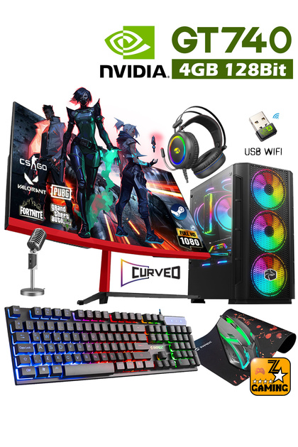 FX60 i5-3470 16GB Ram 240GB SSD GT740 4GB Ekran Kartı 23.8'' Curved Oyuncu Masaüstü Bilgisayar