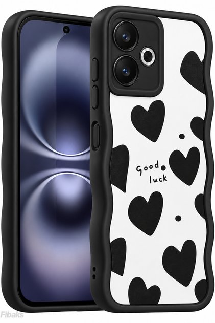 Redmi 13 4g Case Mirror Heart Pattern Soft Edge Camera Protected Silicone Cover