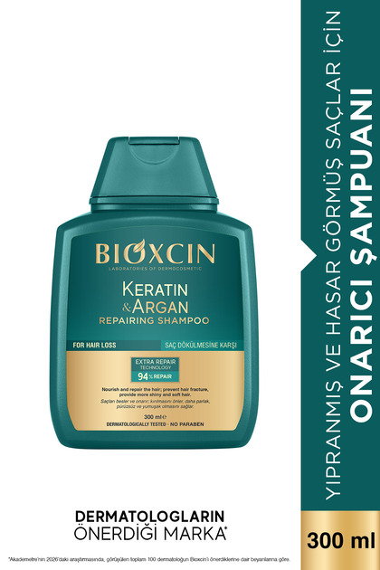 Keratin Argan Onarıcı Şampuan 300 ml – Yıpranmış ve Hassas Saçlar İçin