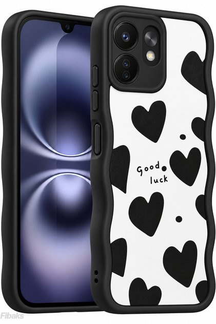 Redmi 13C Case Mirror Heart Pattern Soft Edge Camera Protected Silicone Cover