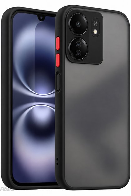 Redmi 13C Case Matte Anti-Fingerprint Camera Protected Hard Silicone with Colored Buttons