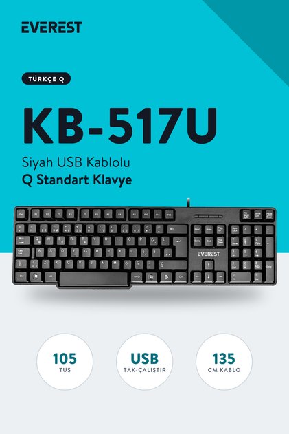 Kb-517u Siyah Usb Standart Q Klavye