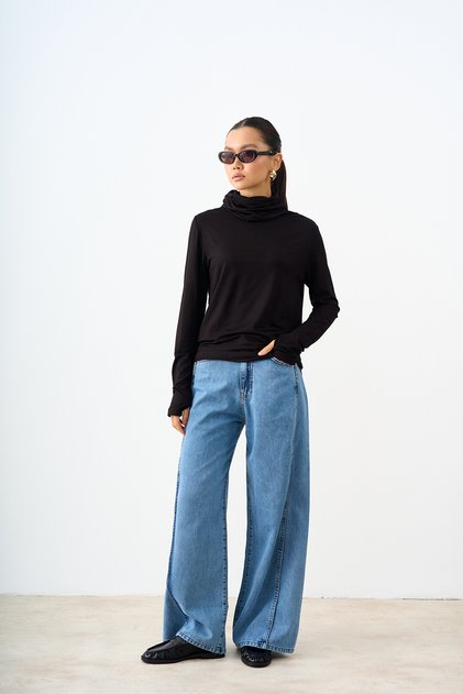 Women's Jeans with Stitching Detail, Light Blue.