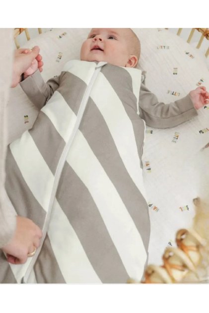Winter 2.5 Tog Sleeping Bag for Girls - Boys Baby-Child Sleeping Bag Sleeveless with Zipper / Gray Striped