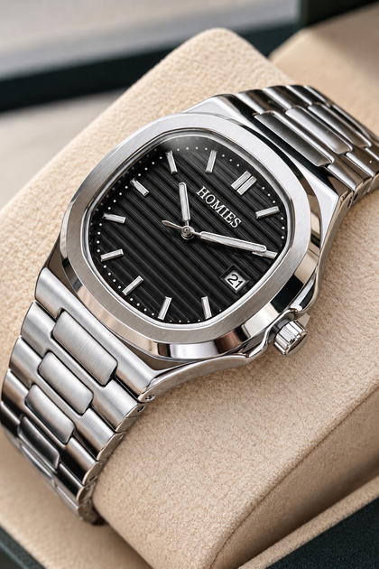 Men's Watch with Calendar Display, Reference Model, with Gift Box and Bracelet as a Gift. Hmmys50
