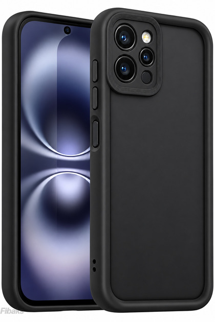 Redmi 12 Case Soft Textured Shock Absorbing Black Silicone Cover with Camera Protection
