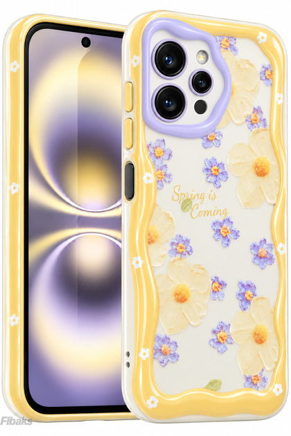 Redmi 12 Case Designed Patterned Camera Protected Daisy Flower Colorful Silicone Cover