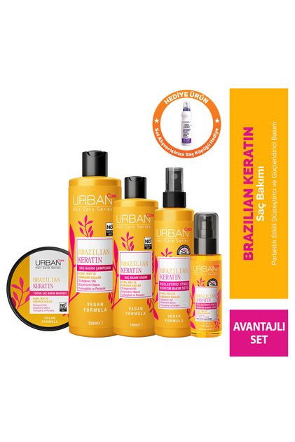 Brazilian Keratin Düzleştirici Etkili Saç Bakım Seti 5'li Set-vegan