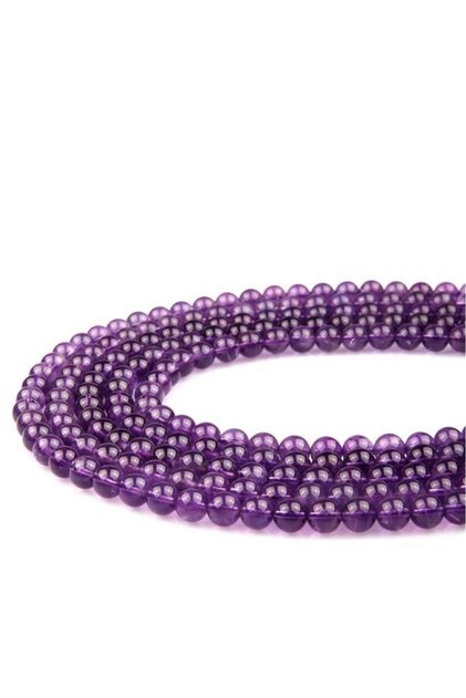 Amethyst Natural Stone String 8 mm Sphere Cut