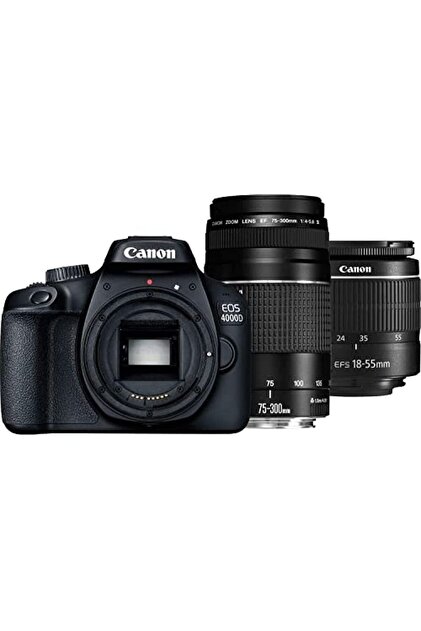 Canon EOS 4000D 18-55 + 75-300 LENS ( İthalatcı Garantili