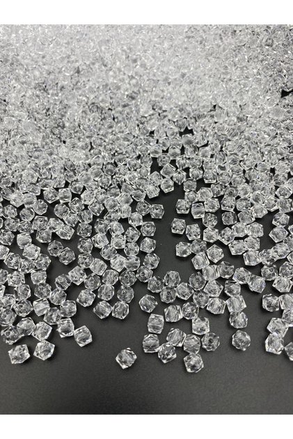 25gr 6mm Transparent Acrylic Cube Beads, Cube, Cubic Acrylic Beads, Jewelry, Hobby Beads (25gr,~200Pcs)