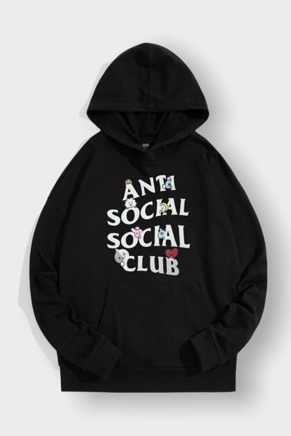 سترة ANTI SOCIAL CLUB ذات قلنسوة ذات 3 خيوط GOFEEL