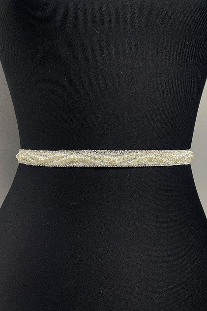 Handmade Belt Cream Pearl Beaded Stone Dress Belt – Belt, Stylish Design, Women's Accessory