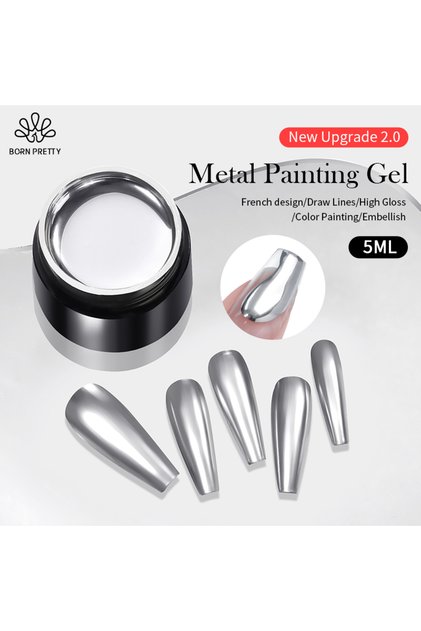 OJE DEPOSU BORN PRETTY 5ml Süper Parlak Gümüş Metalik Çizim Boyama Jeli