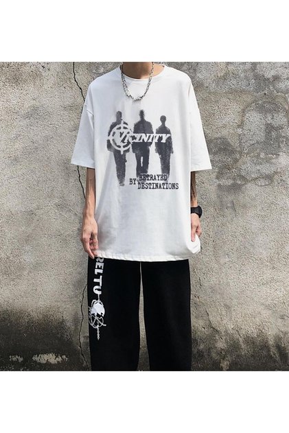 Vicinity Printed White Unisex Oversize T-shirt