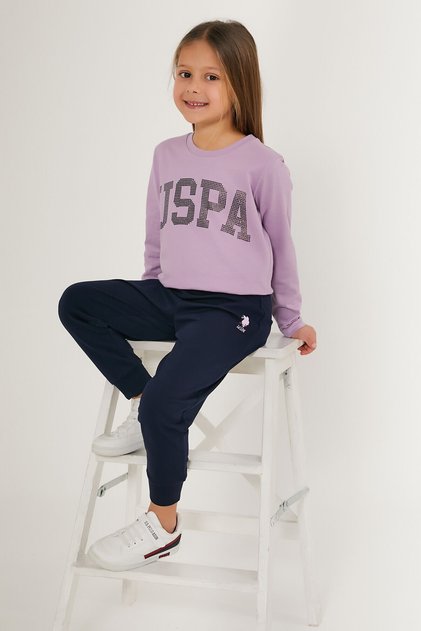 US Polo AssnLilac Girl's Long Sleeve Double Set