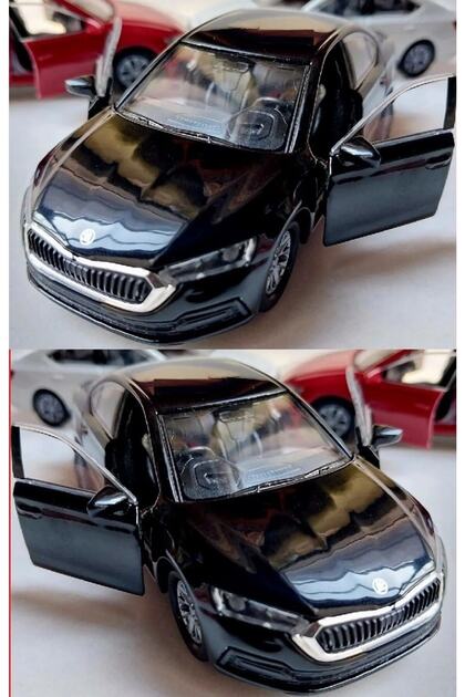 Skoda Octavia Yeni Diecast Metal Orjinal Koleksiyon Çekbırak Araba Kapılar Açılır Black